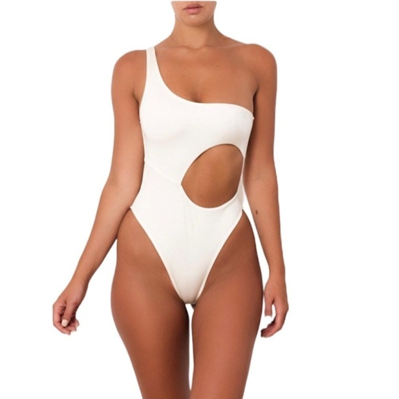 NWT Sommer Stella Shoulder One Piece Reversible Swimsuit Avorio Ivory White XS - Picture 7 of 16